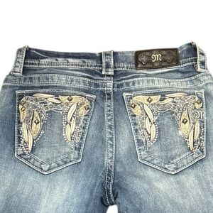 Miss Me Blue Jeans with Gold Embroidery